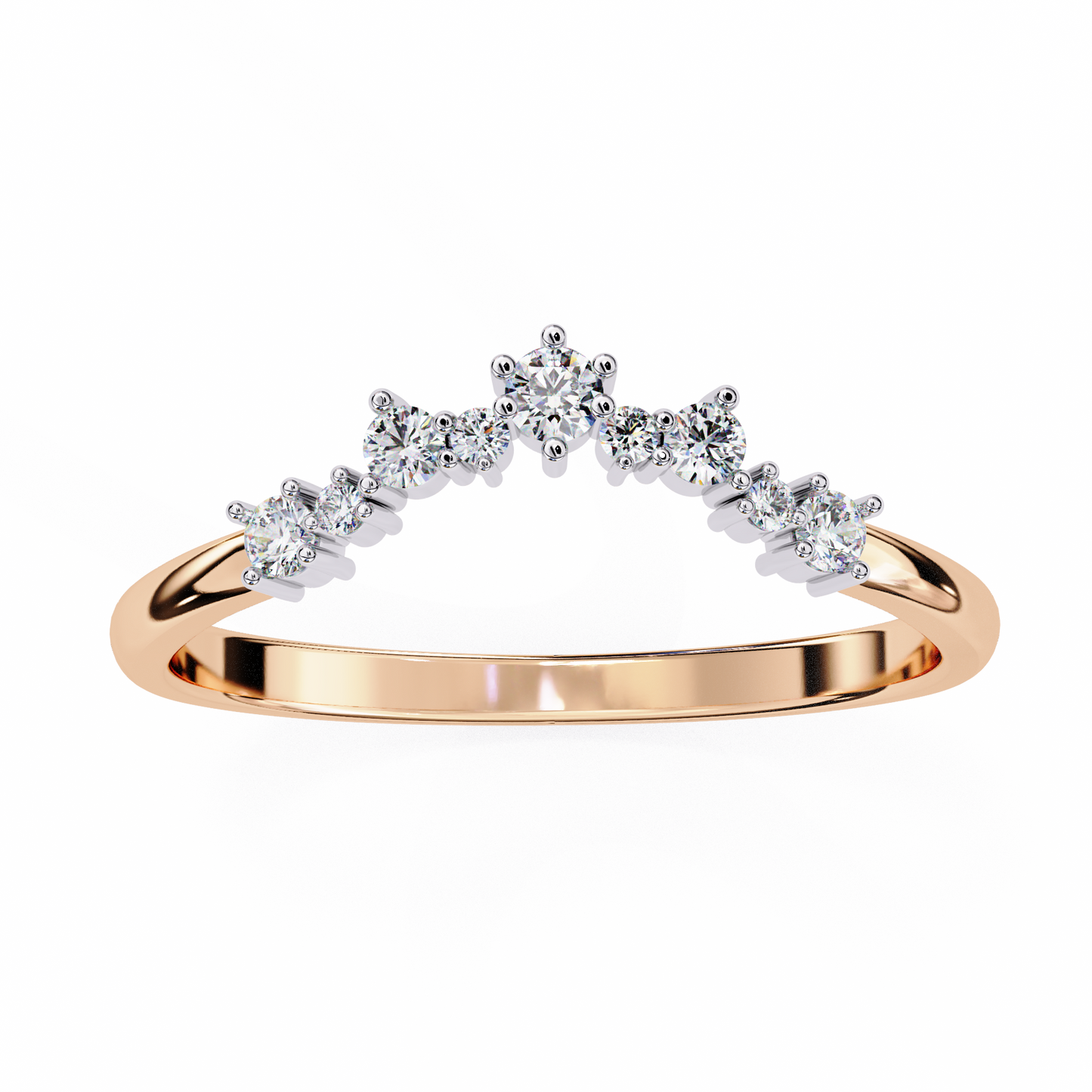 14K Two Tone Gold Lab Grown Diamond Stackable Band 0.25 ctw DAB-107