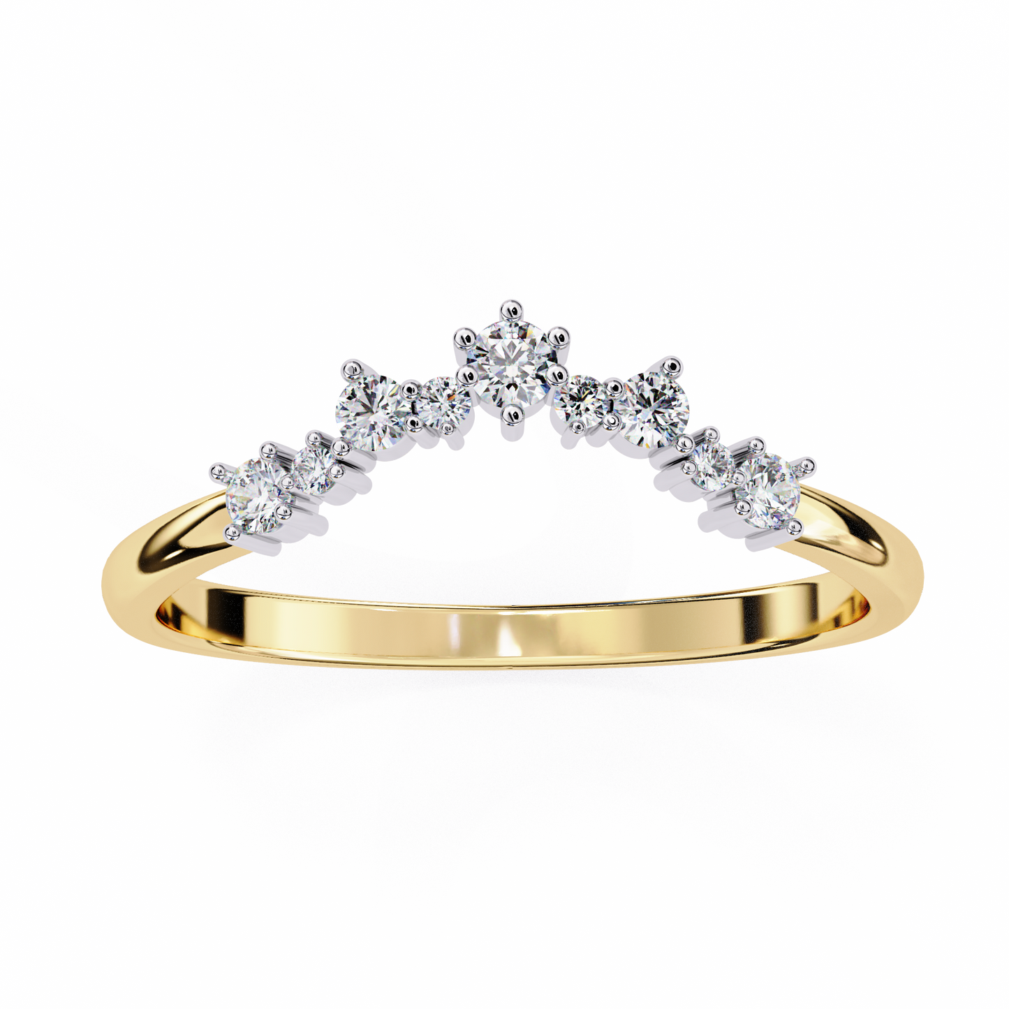 18K Two Tone Gold Lab Grown Diamond Stackable Band 0.25 ctw DAB-107