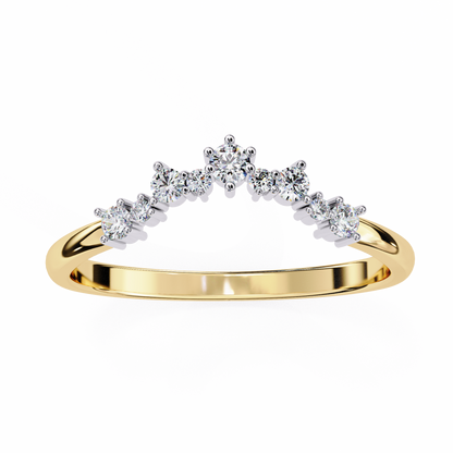 18K Two Tone Gold Lab Grown Diamond Stackable Band 0.25 ctw DAB-107