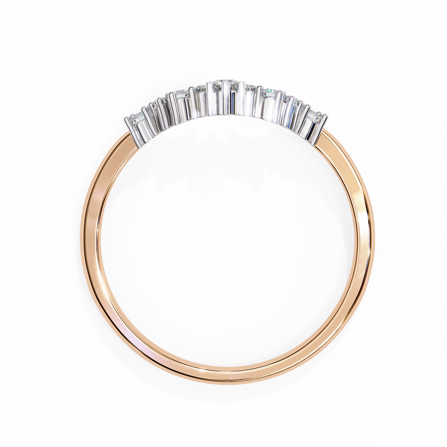 14K Two Tone Gold Lab Grown Diamond Stackable Band 0.25 ctw DAB-107