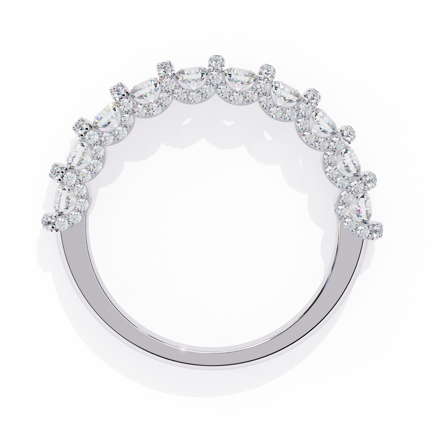 14K White Gold Lab Grown Diamond Stackable Band 0.60 ctw DAB-103
