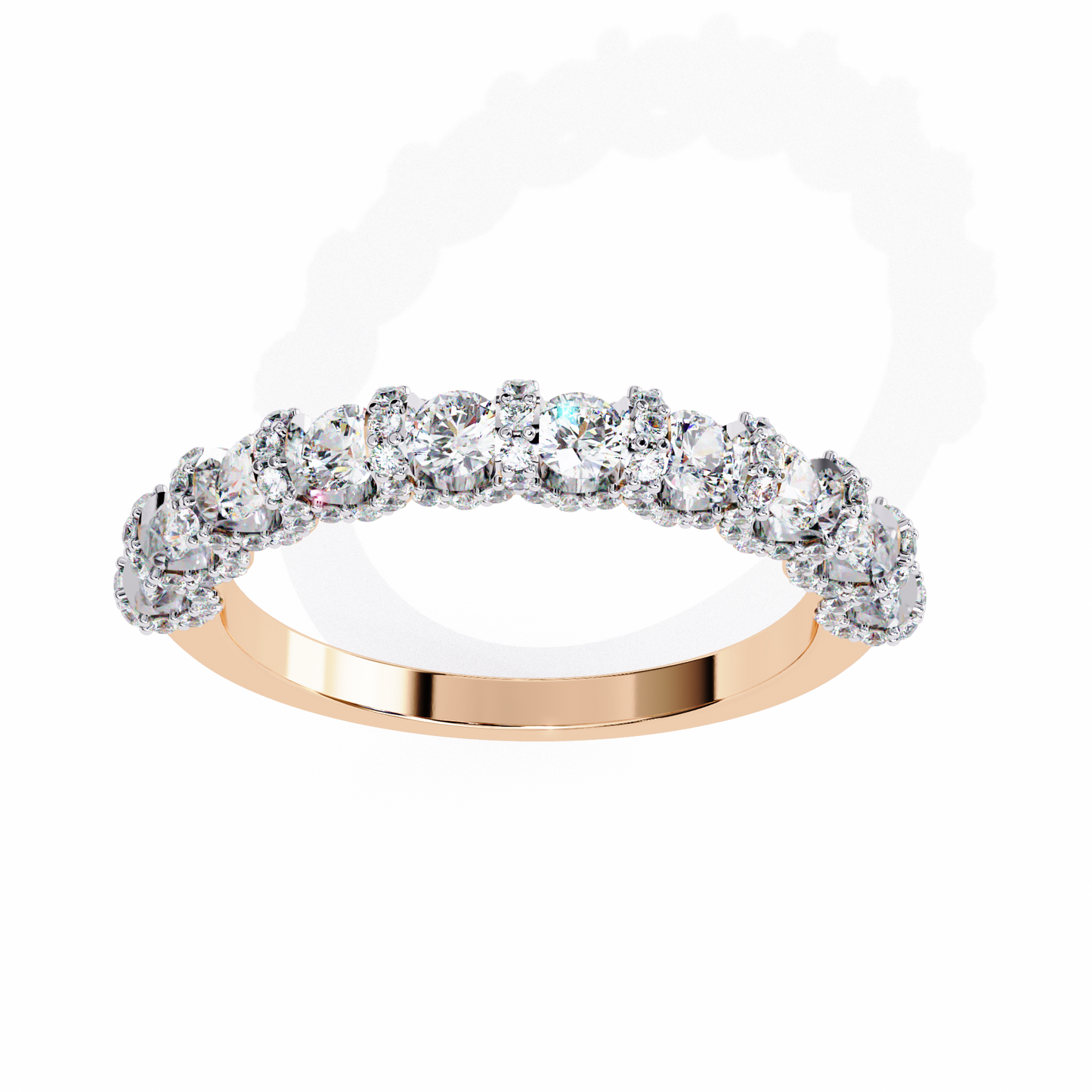 14K Rose Gold Lab Grown Diamond Stackable Band 0.60 ctw DAB-103