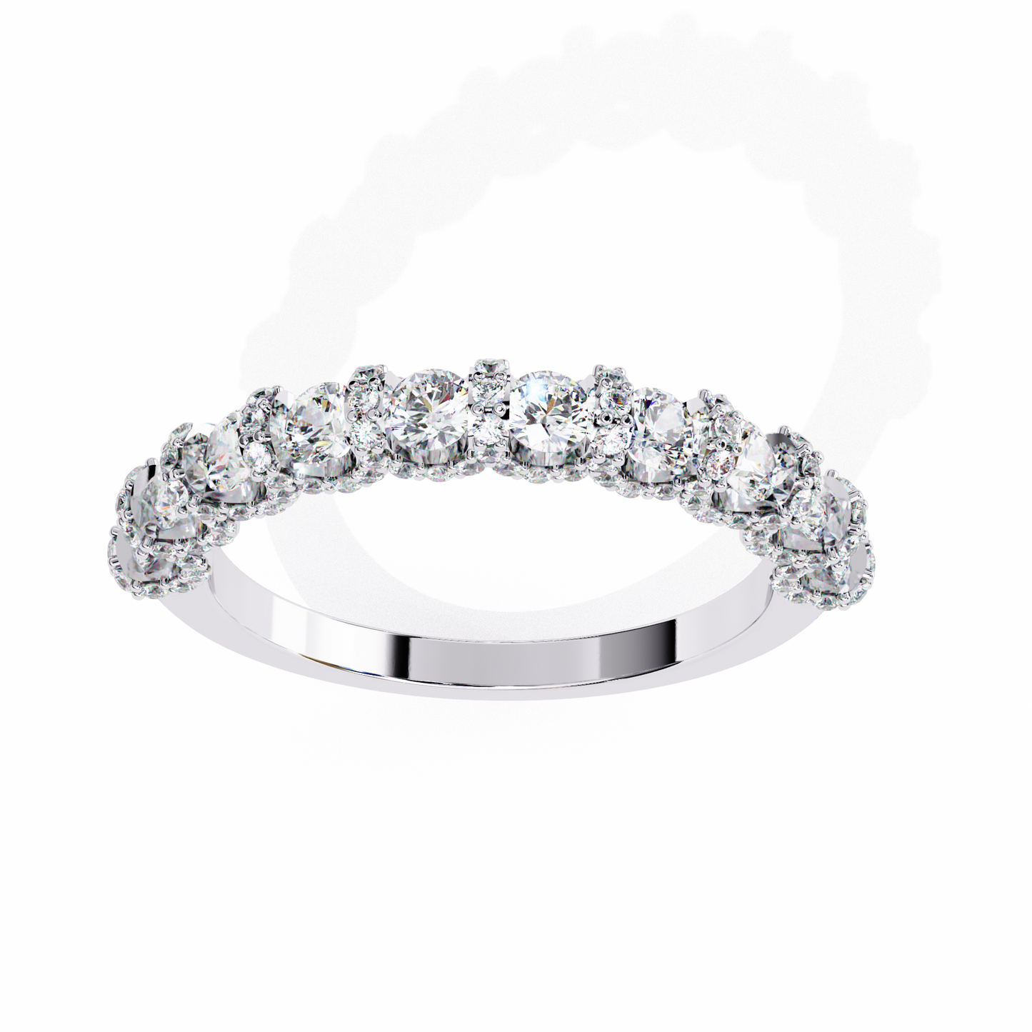 14K White Gold Lab Grown Diamond Stackable Band 0.60 ctw DAB-103