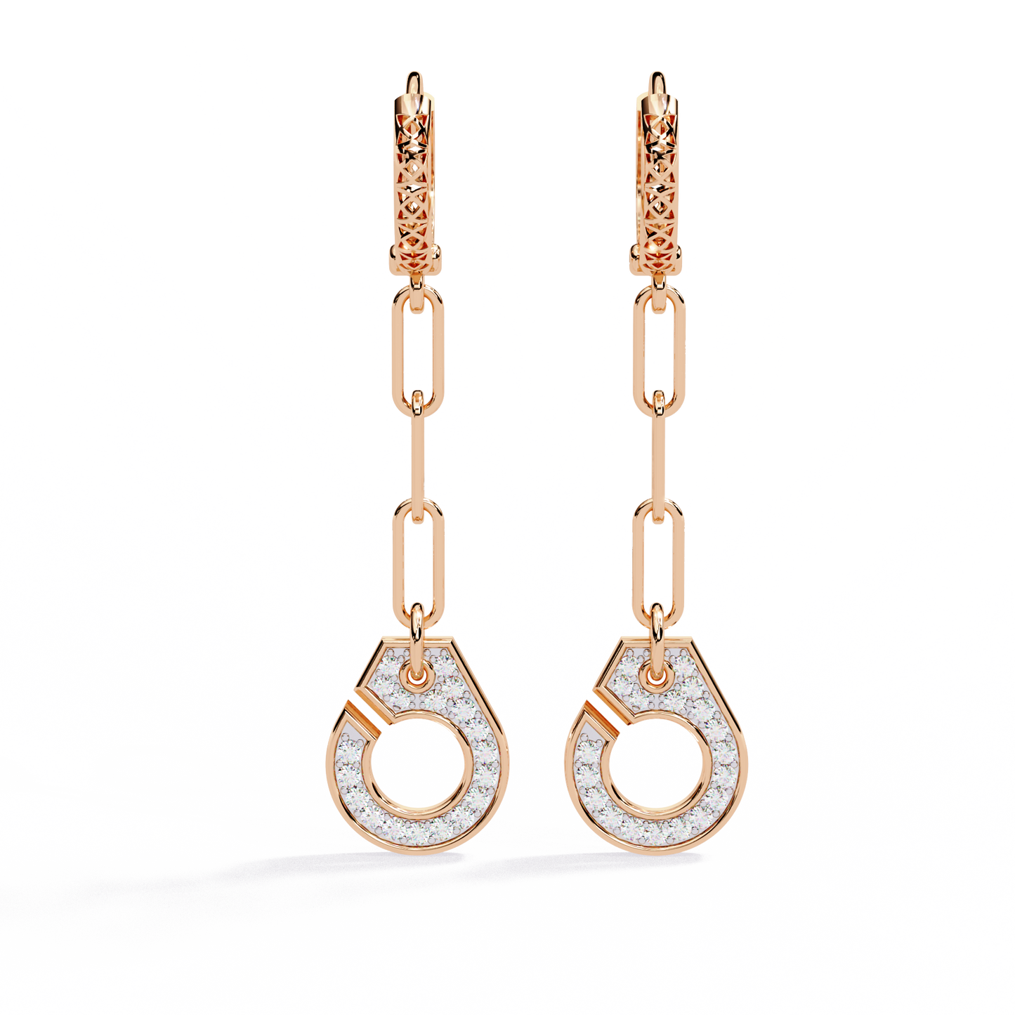 10K Rose Gold Lab Grown Diamond Drop Earrings 0.54 ctw DAE-170