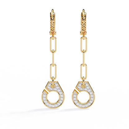 14K Yellow Gold Lab Grown Diamond Drop Earrings 0.54 ctw DAE-170