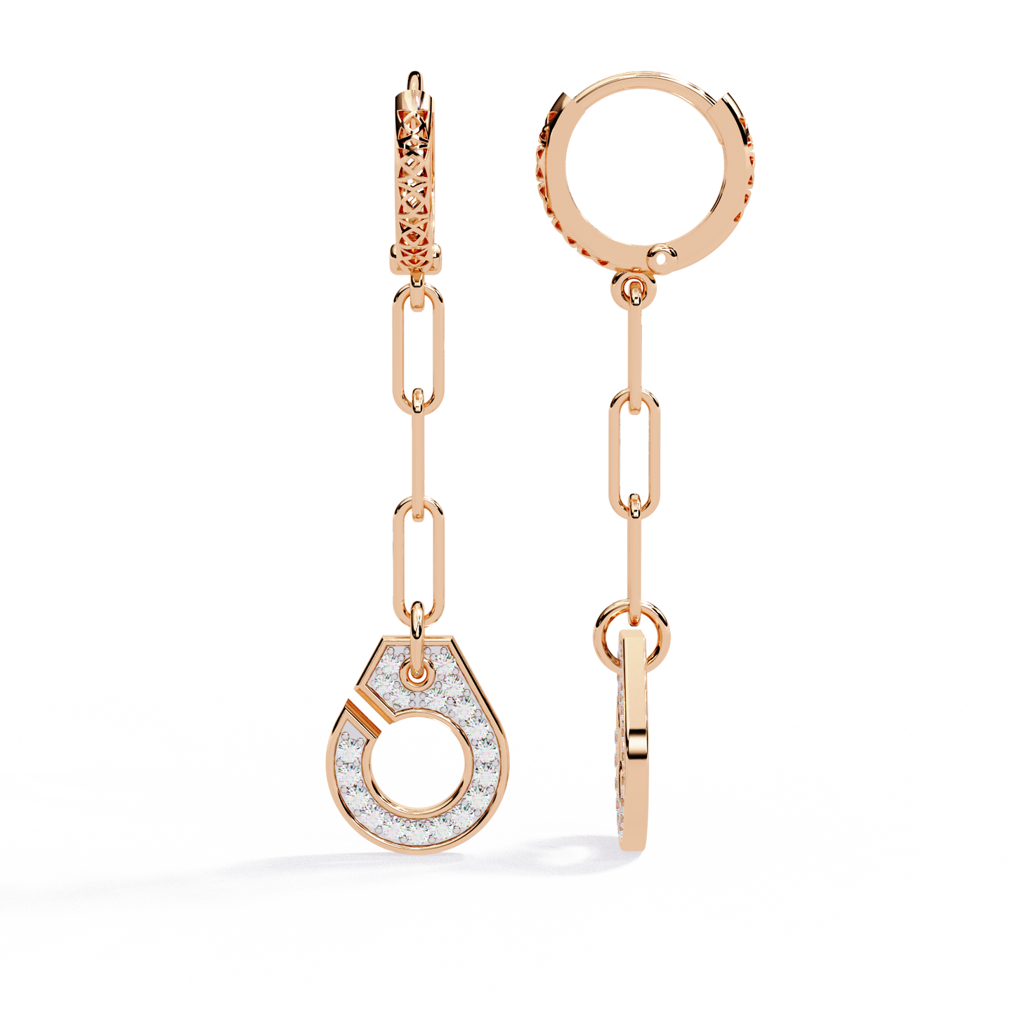 10K Rose Gold Lab Grown Diamond Drop Earrings 0.54 ctw DAE-170