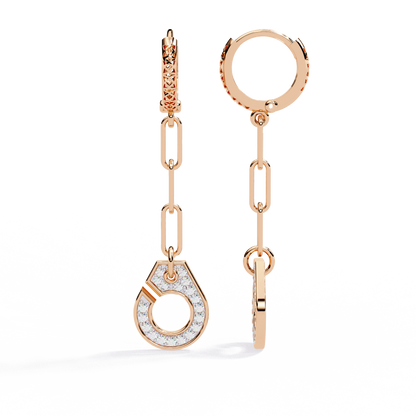 10K Rose Gold Lab Grown Diamond Drop Earrings 0.54 ctw DAE-170
