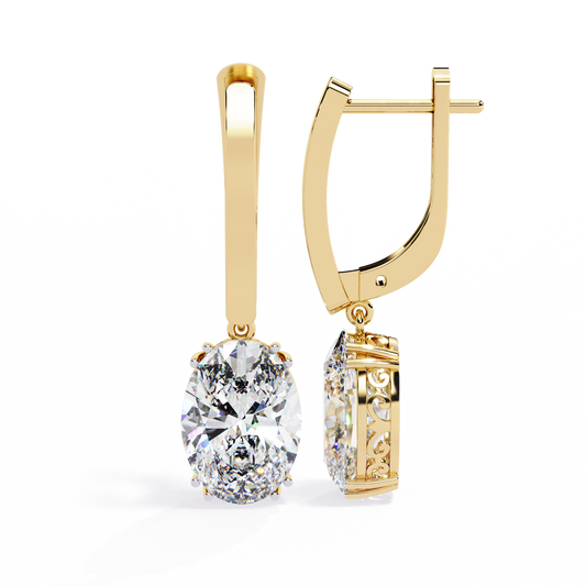 18K Yellow Gold Lab Grown Diamond Drop Earrings 1.62 ctw DAE-158