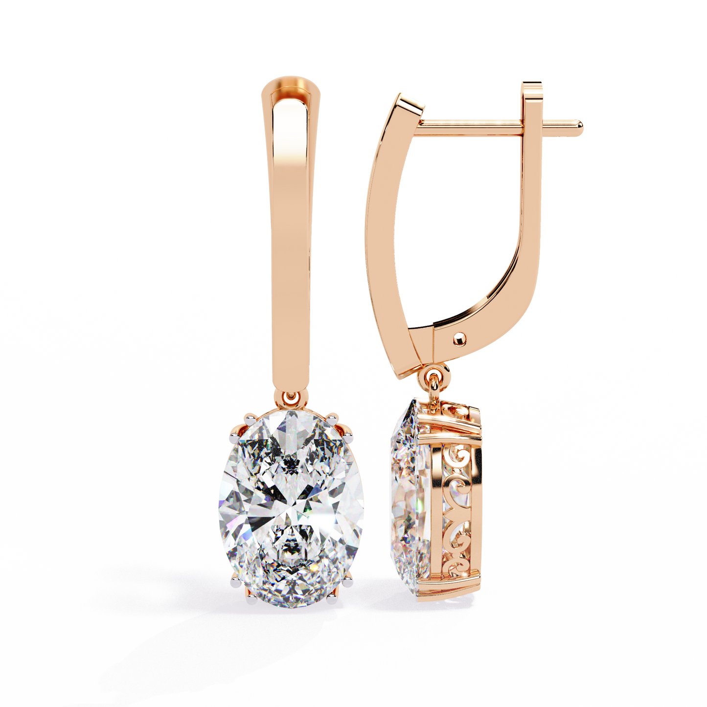 10K Rose Gold Lab Grown Diamond Drop Earrings 1.62 ctw DAE-158