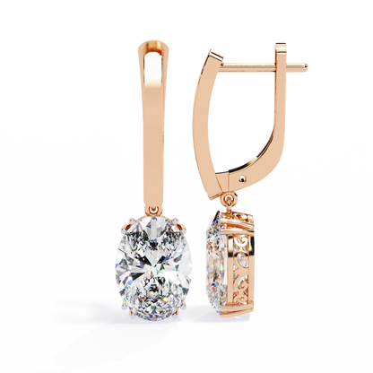 10K Rose Gold Lab Grown Diamond Drop Earrings 1.62 ctw DAE-158