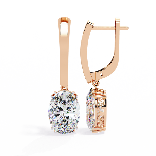 10K Rose Gold Lab Grown Diamond Drop Earrings 1.62 ctw DAE-158