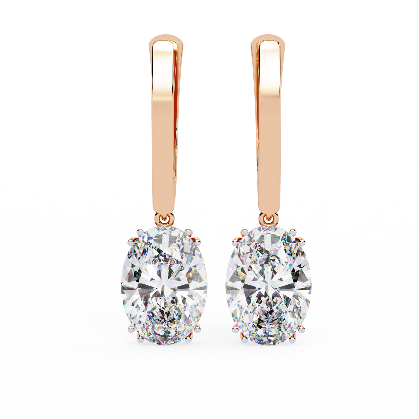 10K Rose Gold Lab Grown Diamond Drop Earrings 1.62 ctw DAE-158