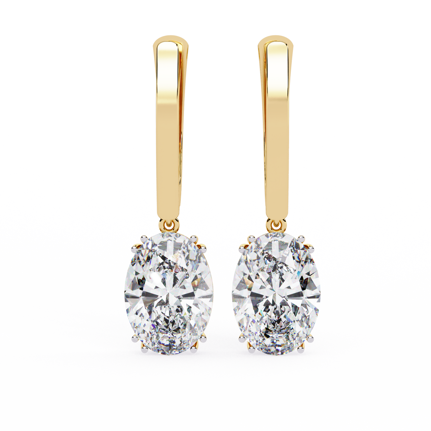18K Yellow Gold Lab Grown Diamond Drop Earrings 1.62 ctw DAE-158