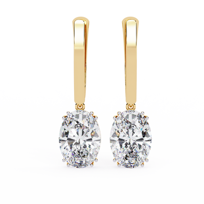 18K Yellow Gold Lab Grown Diamond Drop Earrings 1.62 ctw DAE-158