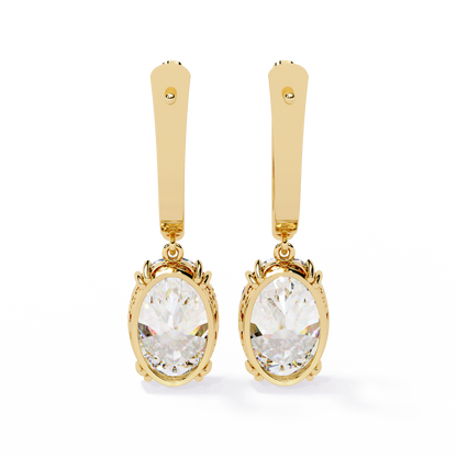 18K Yellow Gold Lab Grown Diamond Drop Earrings 1.62 ctw DAE-158