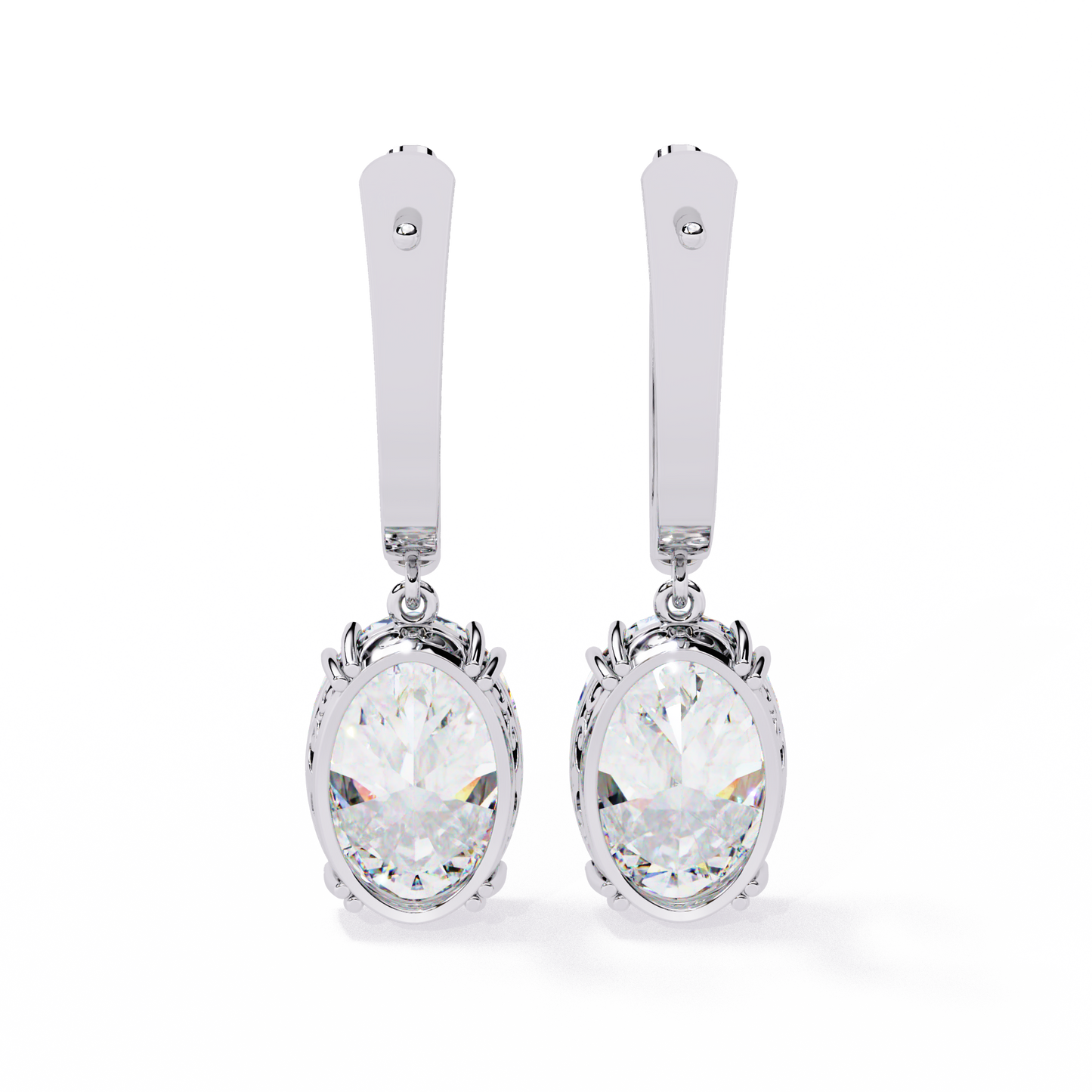 18K White Gold Lab Grown Diamond Drop Earrings 1.62 ctw DAE-158