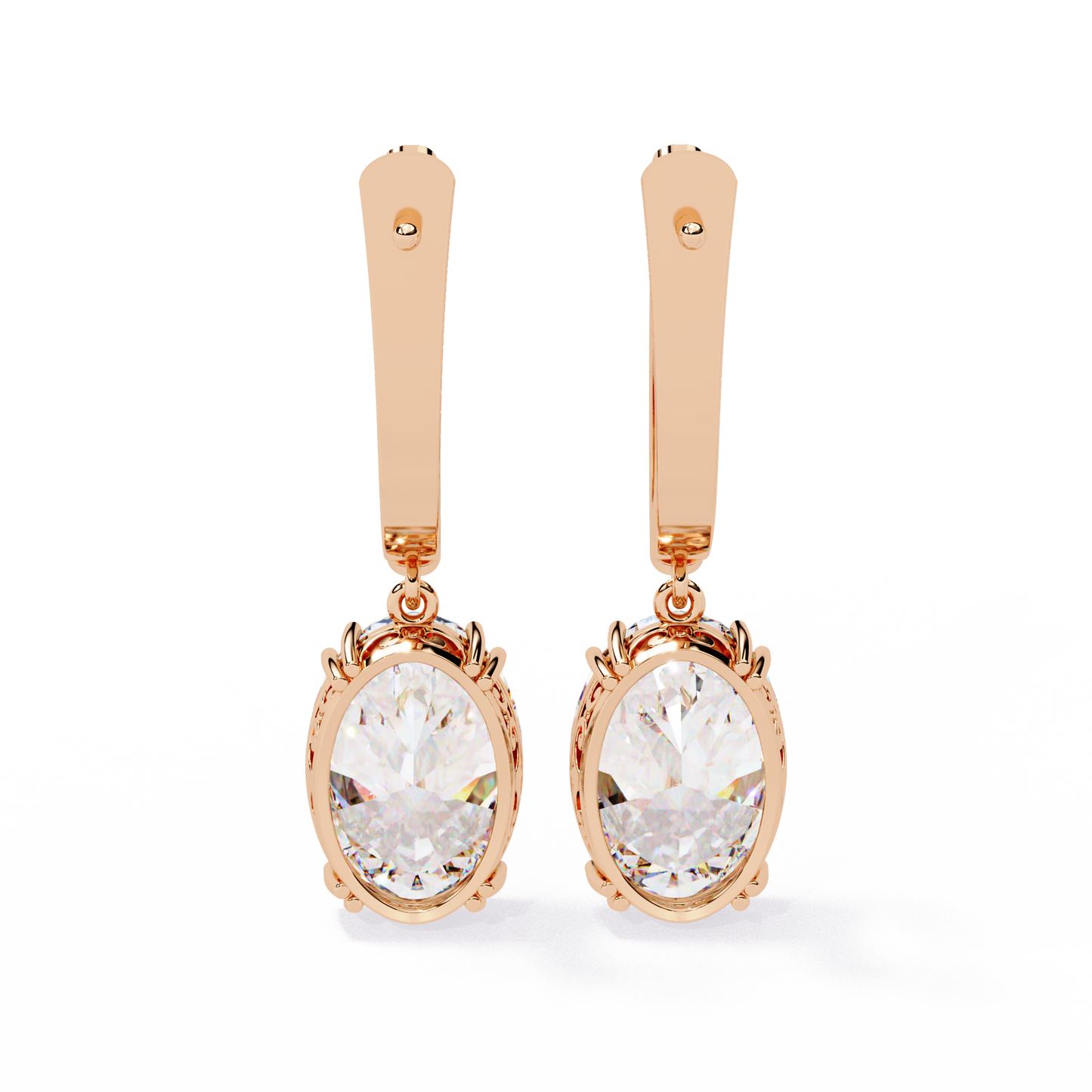 10K Rose Gold Lab Grown Diamond Drop Earrings 1.62 ctw DAE-158
