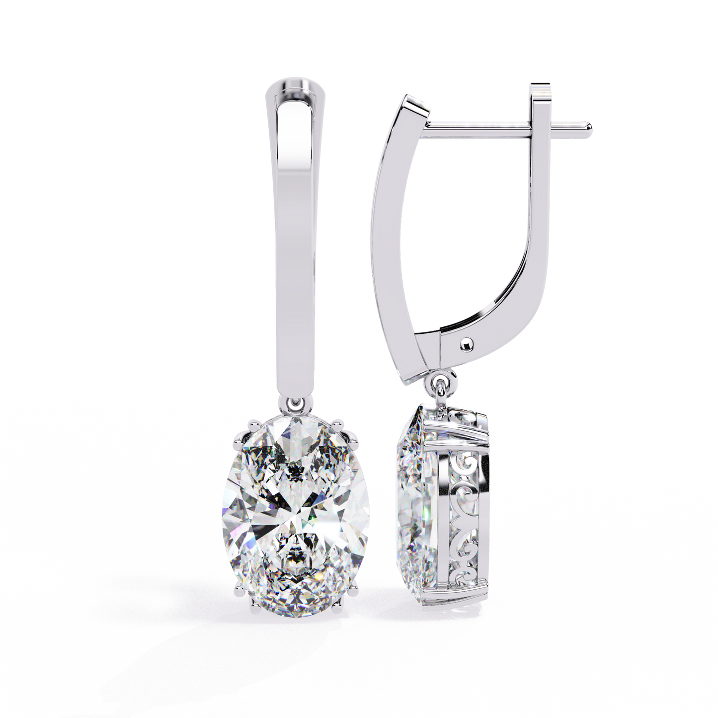 18K White Gold Lab Grown Diamond Drop Earrings 1.62 ctw DAE-158