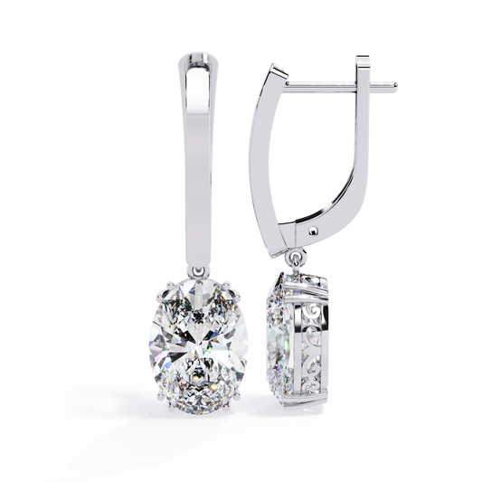 18K White Gold Lab Grown Diamond Drop Earrings 1.62 ctw DAE-158