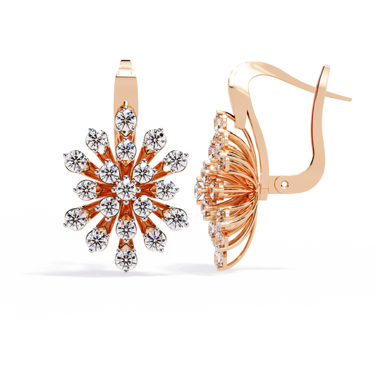 10K Rose Gold Lab Grown Diamond Hoop Earrings 1.75 ctw DAE-157