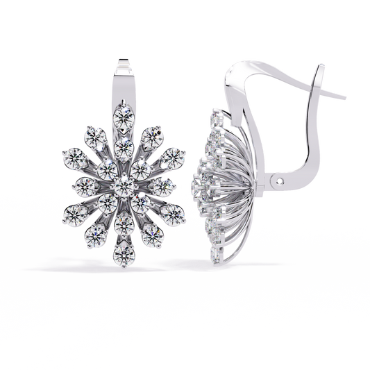 18K White Gold Lab Grown Diamond Hoop Earrings 1.75 ctw DAE-157