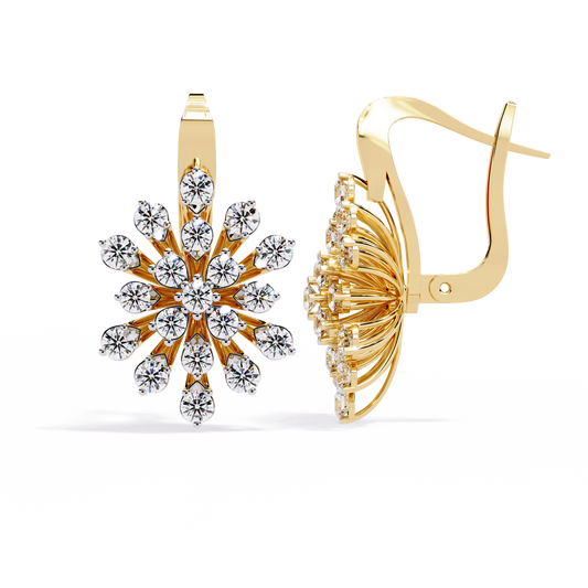 18K Yellow Gold Lab Grown Diamond Hoop Earrings 1.75 ctw DAE-157