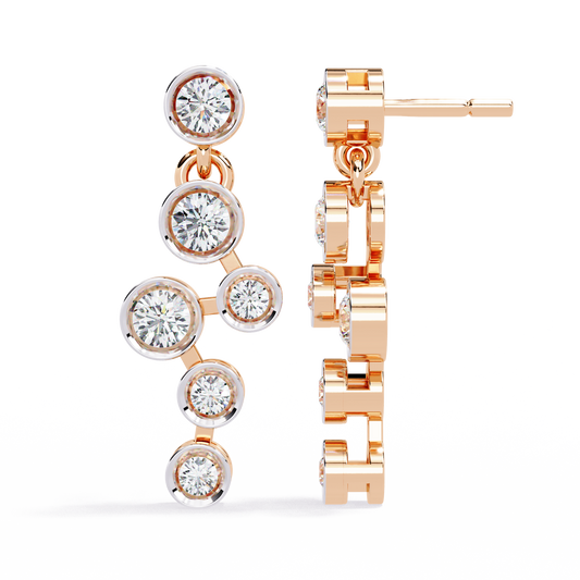 10K Rose Gold Lab Grown Diamond Cluster Drop Earrings 0.39 ctw DAE-169