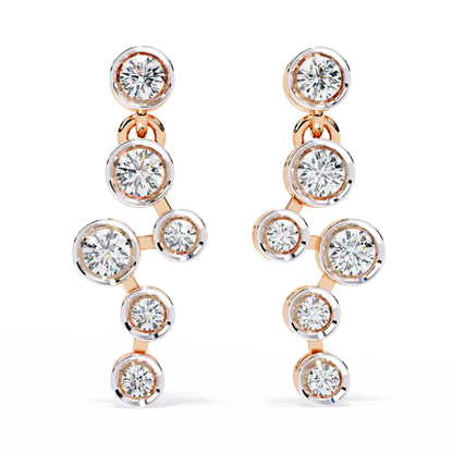 10K Rose Gold Lab Grown Diamond Cluster Drop Earrings 0.39 ctw DAE-169