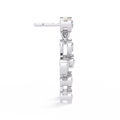 18K White Gold Lab Grown Diamond Cluster Drop Earrings 0.39 ctw DAE-169