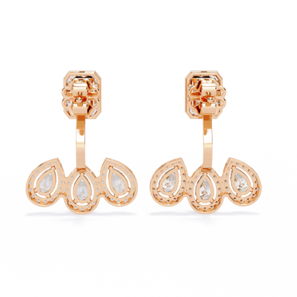 10K Rose Gold Lab Grown Diamond Halo Earrings 3.60 ctw DAE-168