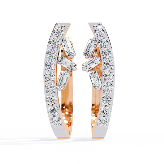 10K Rose Gold Lab Grown Diamond Hoop Earrings 0.38 ctw DAE-156