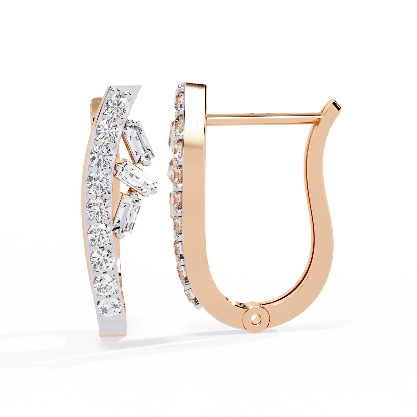 10K Rose Gold Lab Grown Diamond Hoop Earrings 0.38 ctw DAE-156