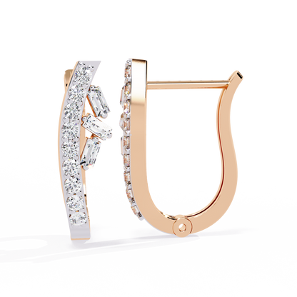 10K Rose Gold Lab Grown Diamond Hoop Earrings 0.38 ctw DAE-156