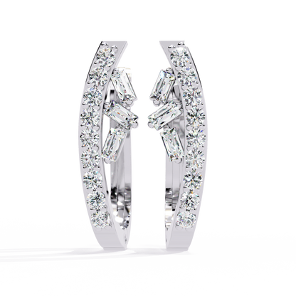 10K White Gold Lab Grown Diamond Hoop Earrings 0.38 ctw DAE-156