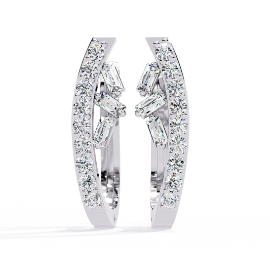 10K White Gold Lab Grown Diamond Hoop Earrings 0.38 ctw DAE-156