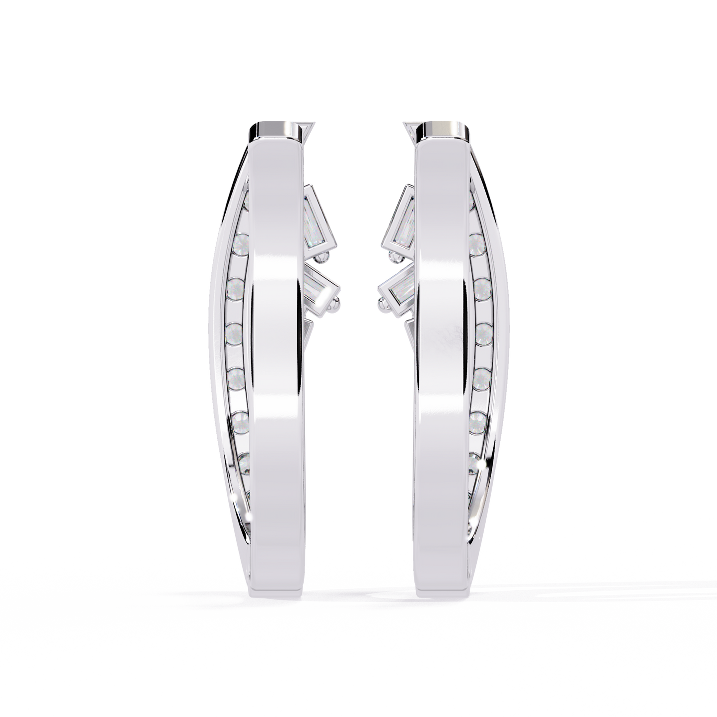 10K White Gold Lab Grown Diamond Hoop Earrings 0.38 ctw DAE-156