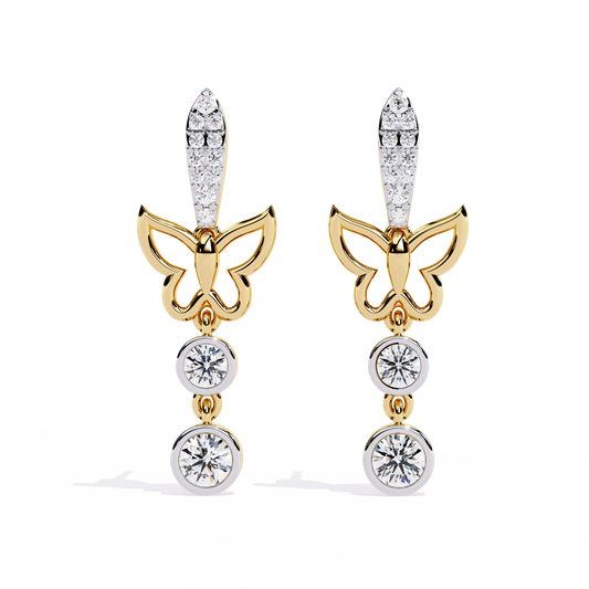 18K Yellow Gold Lab Grown Diamond Drop Earrings 0.55 ctw DAE-167