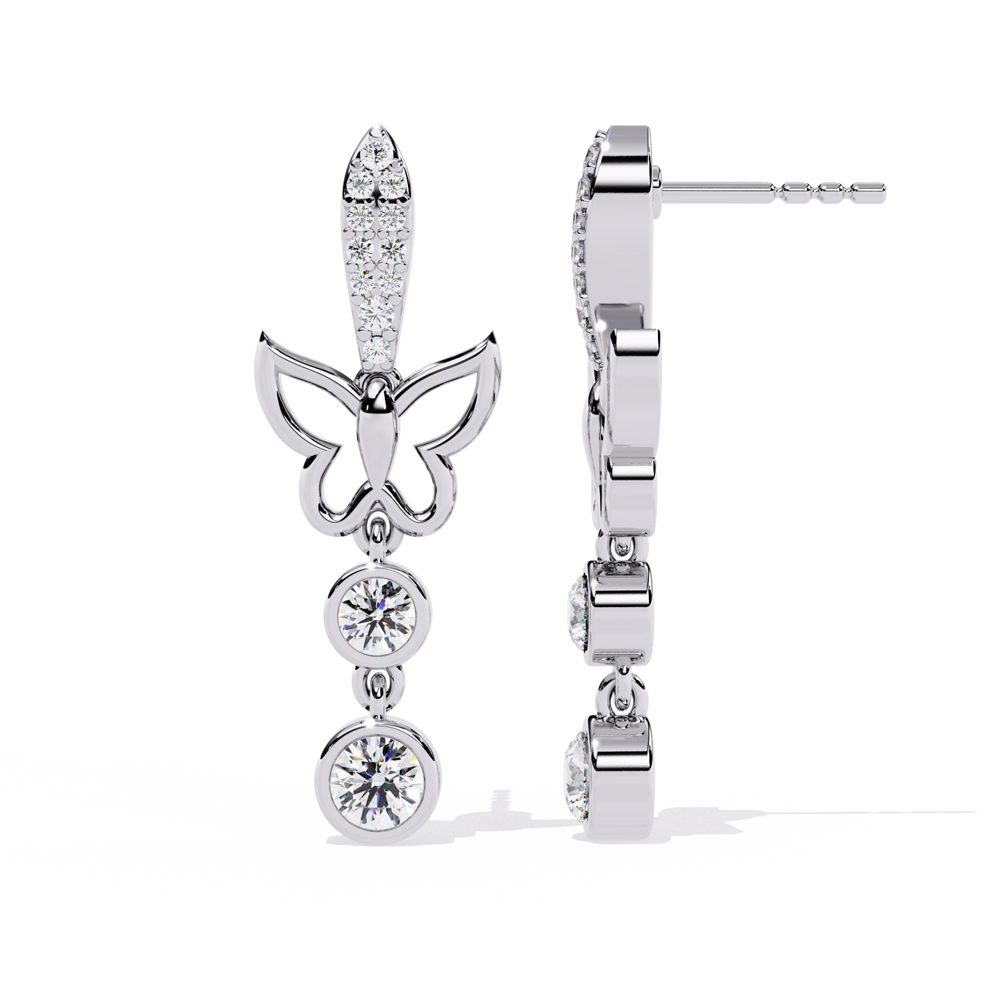 14K White Gold Lab Grown Diamond Drop Earrings 0.55 ctw DAE-167