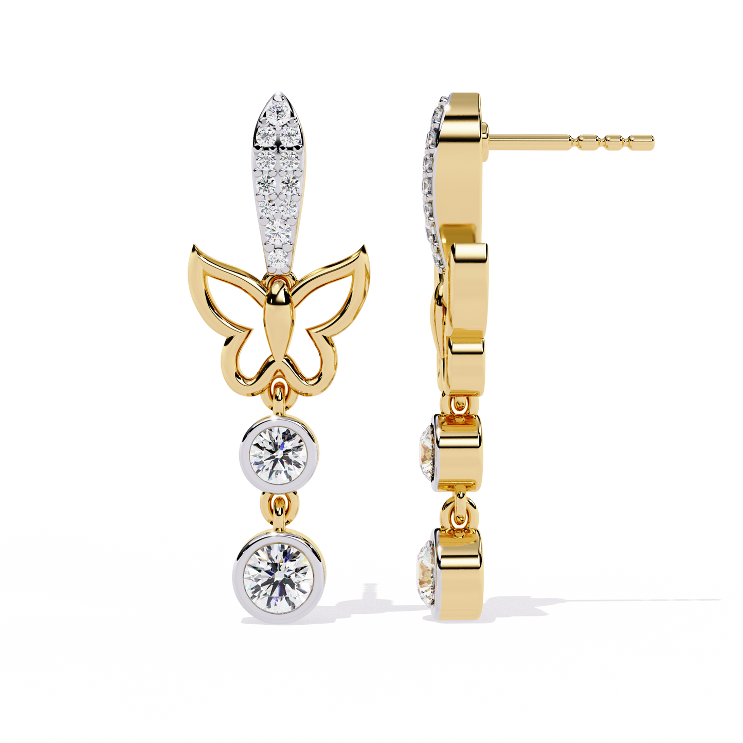 14K Yellow Gold Lab Grown Diamond Drop Earrings 0.55 ctw DAE-167