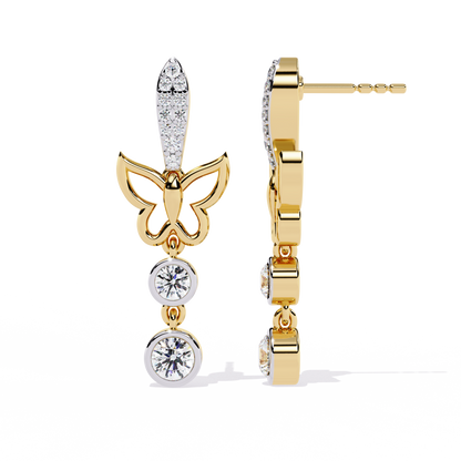 14K Yellow Gold Lab Grown Diamond Drop Earrings 0.55 ctw DAE-167
