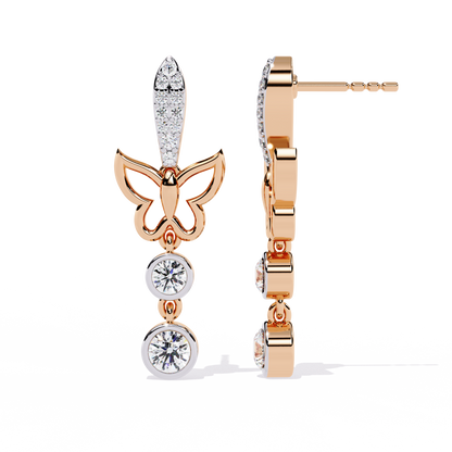10K Rose Gold Lab Grown Diamond Drop Earrings 0.55 ctw DAE-167