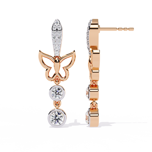 10K Rose Gold Lab Grown Diamond Drop Earrings 0.55 ctw DAE-167