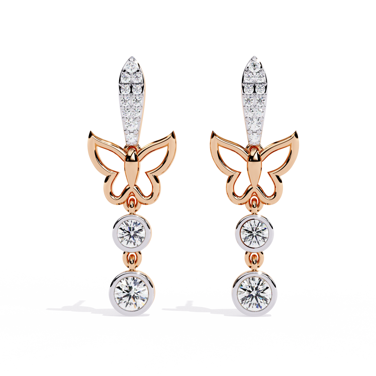 10K Rose Gold Lab Grown Diamond Drop Earrings 0.55 ctw DAE-167