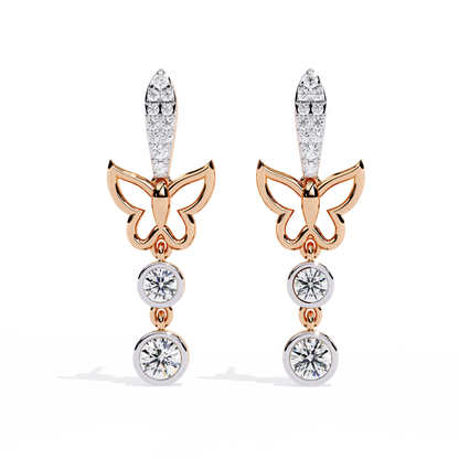 10K Rose Gold Lab Grown Diamond Drop Earrings 0.55 ctw DAE-167