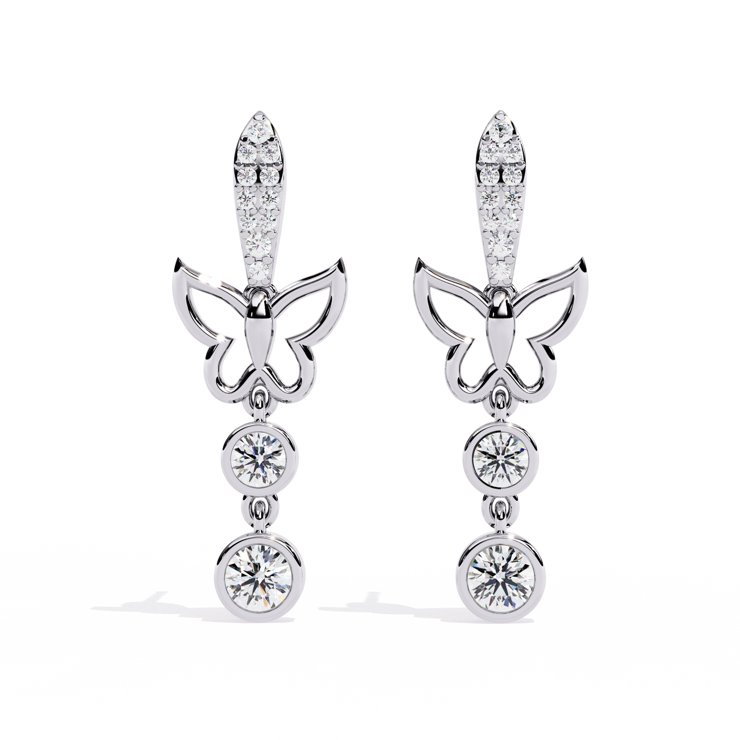 14K White Gold Lab Grown Diamond Drop Earrings 0.55 ctw DAE-167