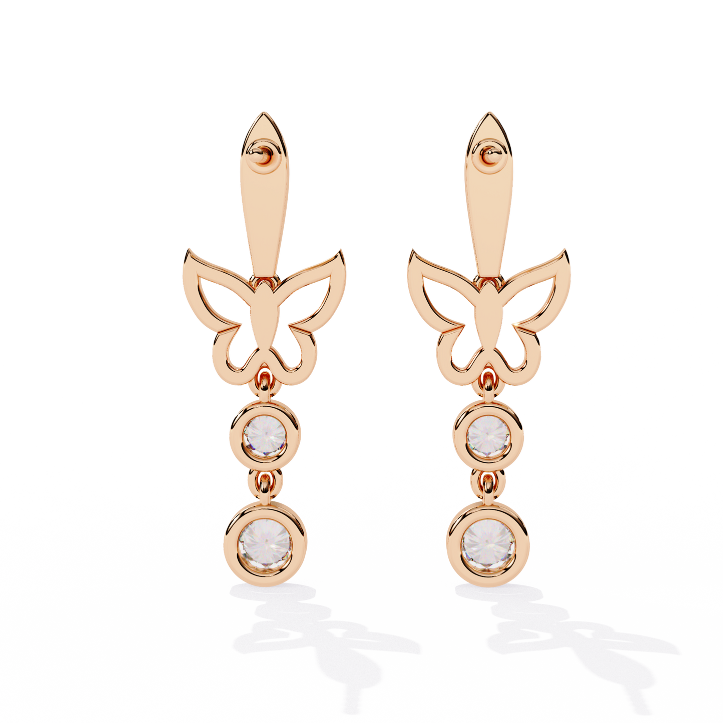 10K Rose Gold Lab Grown Diamond Drop Earrings 0.55 ctw DAE-167
