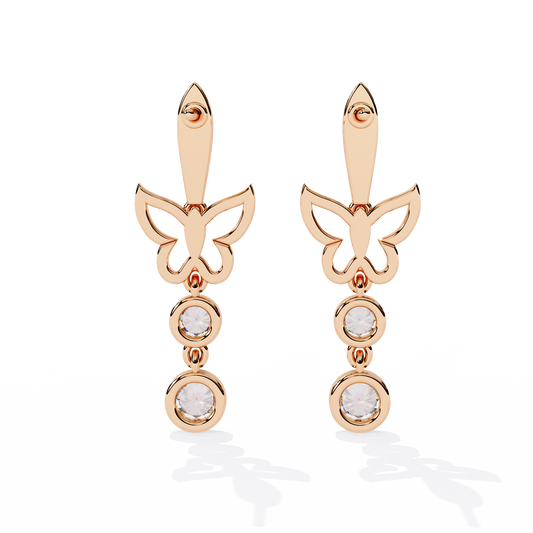 10K Rose Gold Lab Grown Diamond Drop Earrings 0.55 ctw DAE-167