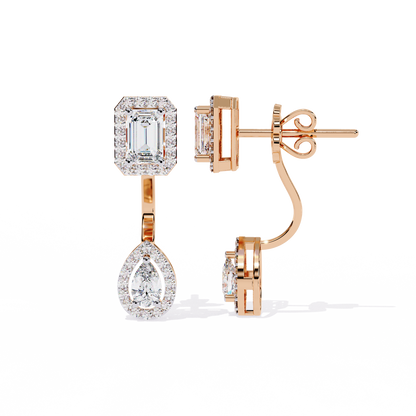 10K Rose Gold Lab Grown Diamond Halo Earrings 2.12 ctw DAE-166