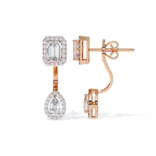 10K Rose Gold Lab Grown Diamond Halo Earrings 2.12 ctw DAE-166