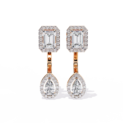 10K Rose Gold Lab Grown Diamond Halo Earrings 2.12 ctw DAE-166